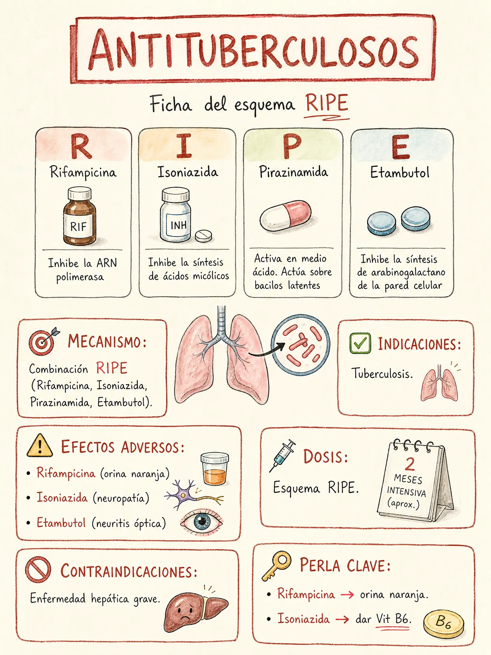 Antituberculosos · Isoniazida/Rifampicina